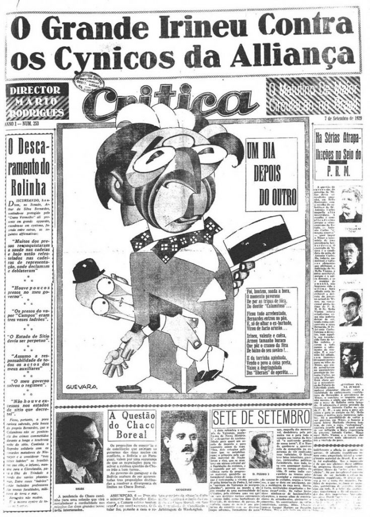Primeira página do Jornal Critica de 7/9/1929 – Rio de Janeiro/RJ