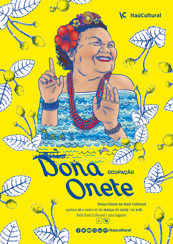 Cartaz dos shows de Dona Onete na Sala Itaú Cultural, 2023